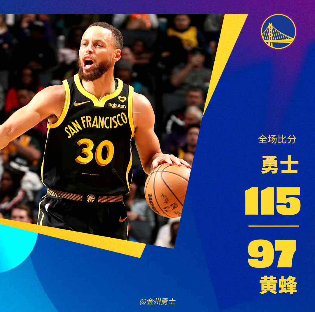 勇士擒黄蜂,近四场全胜 勇士擒黄蜂,近四场全胜